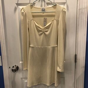 Francesca’s Cream Long Sleeve Dress S New⭐️